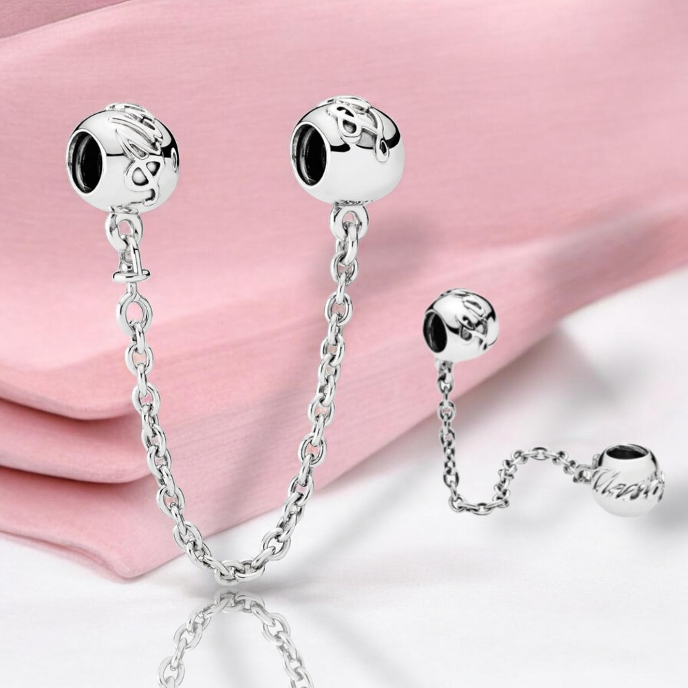 Pandora Sterling Silver Love Always Safety Chain Charm